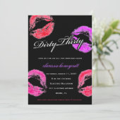 Schmutziges Party dreißig Geburtstags-311 Einladung (Stehend Vorderseite)