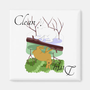 Schmutziges sauberes magnet