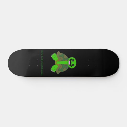 Schmutziges Schildkröte-Logo, schwarz Skateboard (Horizontal)