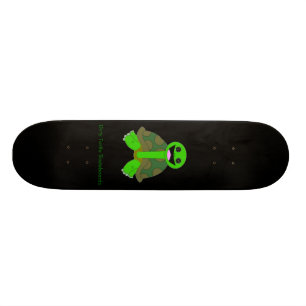Schmutziges Schildkröte-Logo, schwarz Skateboard