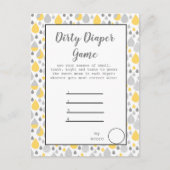 Schmutziges Windelspiel-Babyduschen-Party Ankündigungspostkarte (Vorderseite)