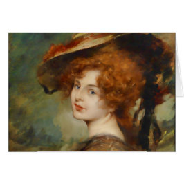 Schmutzler Dame mit dem rotem Haar und Hut