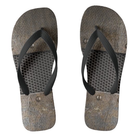 Schmutzmetallhintergrund Badesandalen (Fußbett)