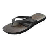 Schmutzmetallhintergrund Badesandalen (Schrägansicht)