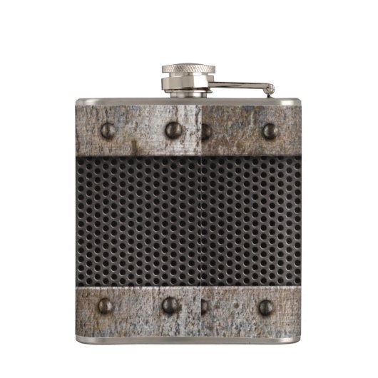 Schmutzmetallhintergrund Flachmann (Rückseite)