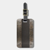 Schmutzmetallhintergrund Gepäckanhänger (Vorderseite vertikal)