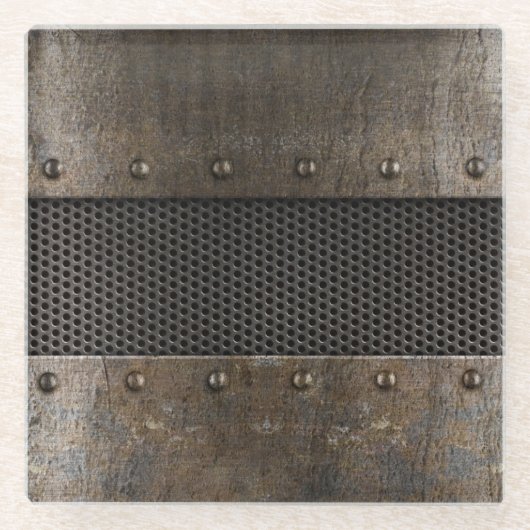 Schmutzmetallhintergrund Glasuntersetzer (Vorderseite)