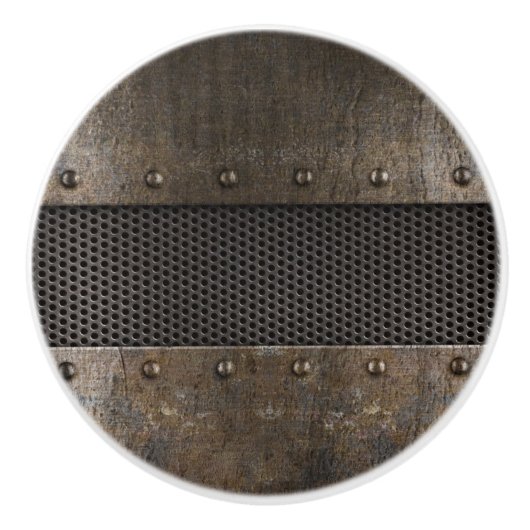 Schmutzmetallhintergrund Keramikknauf (Vorderseite)