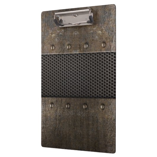 Schmutzmetallhintergrund Klemmbrett (Links)