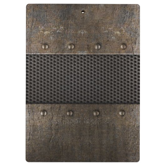 Schmutzmetallhintergrund Klemmbrett (Rückseite)