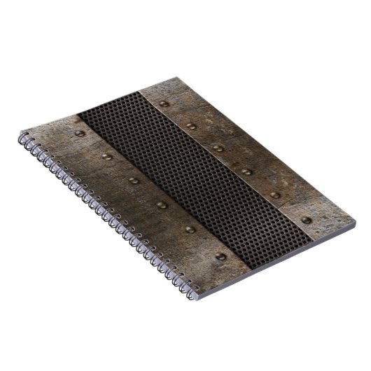 Schmutzmetallhintergrund Notizblock (Rechte Seite)