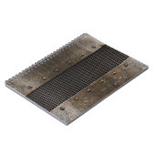 Schmutzmetallhintergrund Notizblock (Linke Seite)