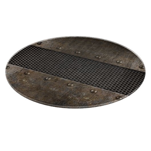 Schmutzmetallhintergrund Schneidebrett (Ecke)