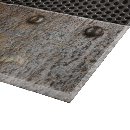 Schmutzmetallhintergrund Schneidebrett (Ecke)