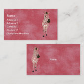 Schmutzrosa Zebra-Visitenkarte/Umbauten Visitenkarte (Vorne/Hinten)
