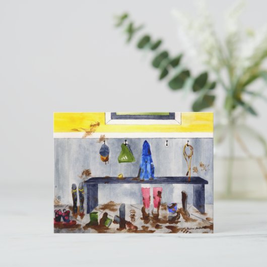 Schmutzstiefel Postkarte (Stehend Vorderseite)