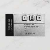 Schmutztastatur-Visitenkarte Visitenkarte (Rückseite)