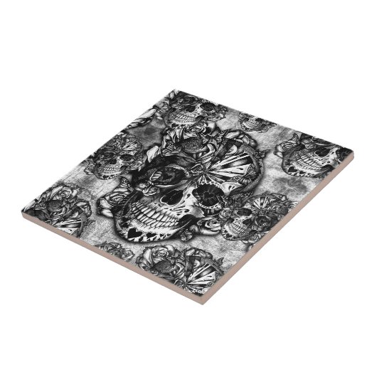 Schmutzzuckerschädelmuster Fliese (Seite)