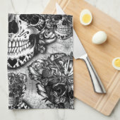Schmutzzuckerschädelmuster Handtuch (Viertel Falte)
