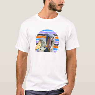 Schnabelstorch Vintage Sonnenuntergang Großer Voge T-Shirt