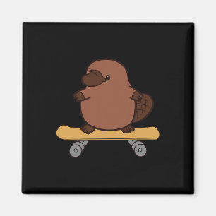 Schnabeltier Skateboard Süßes Skateboardfahrender Magnet