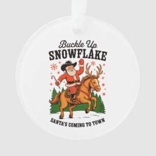 Schnall An Schneeschuh Rodeo Cowboy Weihnachtsmann Ornament