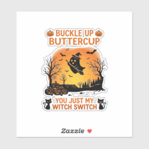 Schnall Dich An Buttercup Halloween Geist Hexenhut Aufkleber