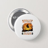 Schnall Dich an Buttercup Halloween Geist Hexenhut Button (Vorne & Hinten)