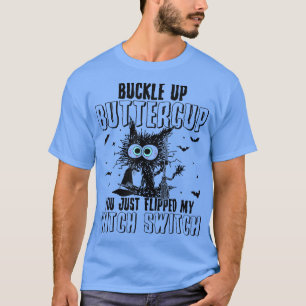 Schnallen Butter Cup Black Cat Hexe Halloween 132 T-Shirt