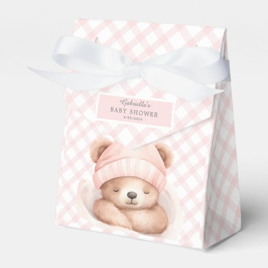 Schnallen Sie sich die Bear Baby Dusche Gefälligke Geschenkschachtel (Vorderseite)