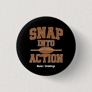 Schnapp in Aktion Retro-Football-Spieltag-Design Button