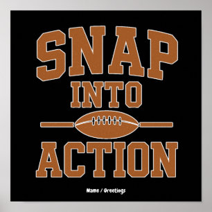 Schnapp in Aktion Retro-Football-Spieltag-Design Poster