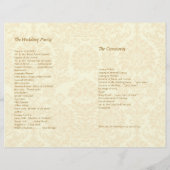 Schnappdragon Coral Vintag Damask Hochzeitsprogram (Rückseite)