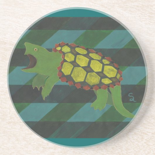Schnappschildkröte Sandstein Untersetzer (Vorne)
