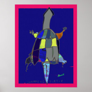 Schnappschildkröten-Kunstposter 18 x 24 Poster