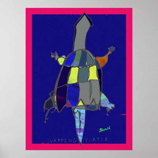 Schnappschildkröten-Kunstposter 18 x 24 Poster (Vorne)