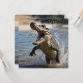 Schnappschnecken: Krokodile, die die Geburtstagska Karte (Vorderseite/Rückseite Beispiel)