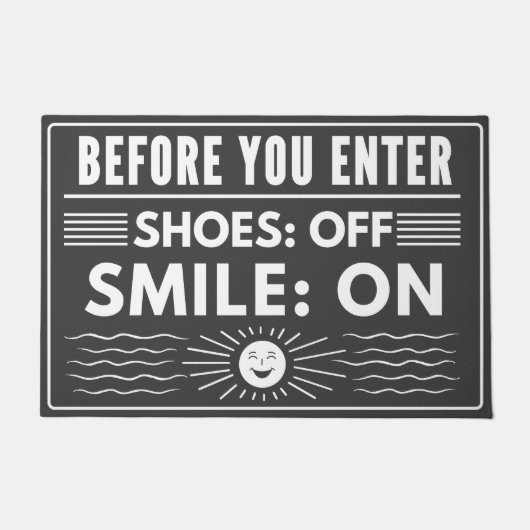 Schnappschuss, Lächeln auf für eine saubere Zuhaus Fußmatte (Vorderseite)