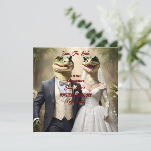 "Schnappschuss Liebe: Eine krokodilische Hochzeits (Stehend Vorderseite)