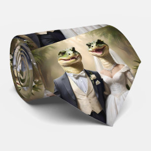 "Schnappschuss Liebe: Eine krokodilische Hochzeits Krawatte