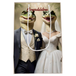 "Schnappschuss Liebe: Eine krokodilische Hochzeits Mittlere Geschenktüte