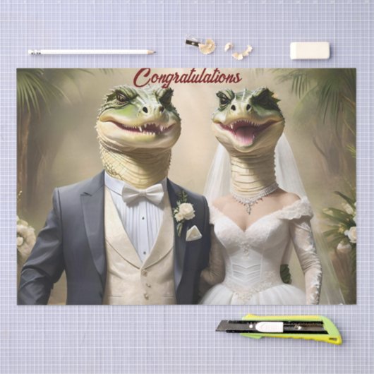"Schnappschuss Liebe: Eine krokodilische Hochzeits Seidenpapier (Handwerk)