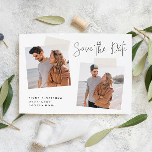 Schnappschuss Moderne Casual Zwei-Foto-Design Save The Date