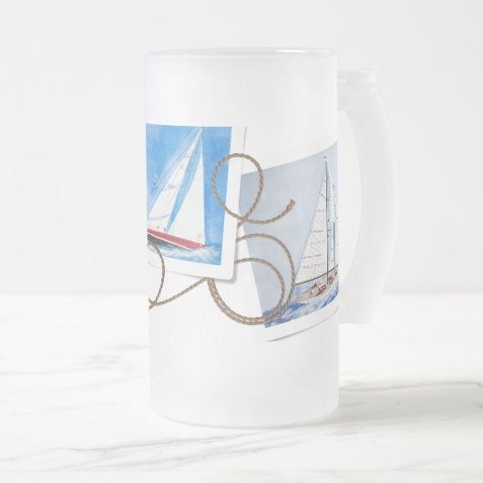 Schnappschüsse segeln mattglas bierglas (VorderseiteRechts)