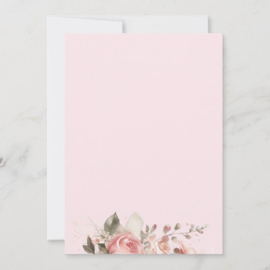 Schnappt euch! Blume Rosa Weißes Pferd 3. Geburtst Einladung (Rückseite)