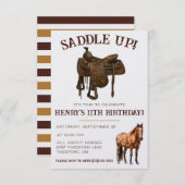 Schnappt euch! Cowboy, Western Pferde zum Geburtst Einladung (Vorne/Hinten)