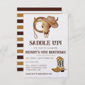 Schnappt euch! Es ist Zeit zu feiern! Cowboy Birth Einladung (Vorne/Hinten)