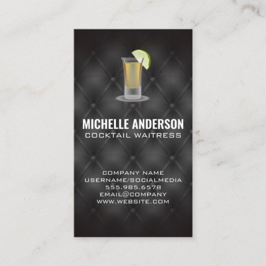 Schnapsglas | Bar und Restaurant Upholsterie Visitenkarte (Vorderseite)