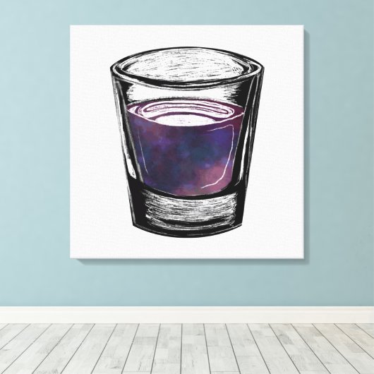 Schnapsglas Leinwanddruck (Insitu (Holzboden))