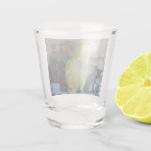 Schnapsglas mit QuäkerParakeetmotiv (Rückseite)